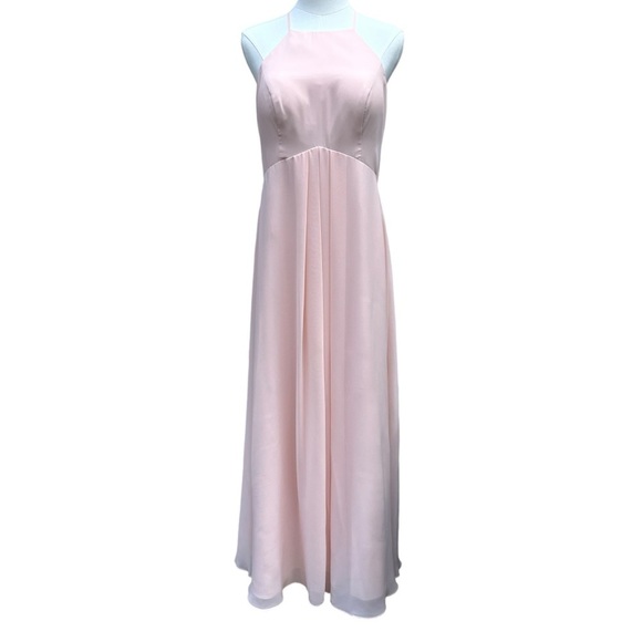 Azazie Dresses & Skirts - Azazie Sarah Halter Dress in Pearl Pink Size 10